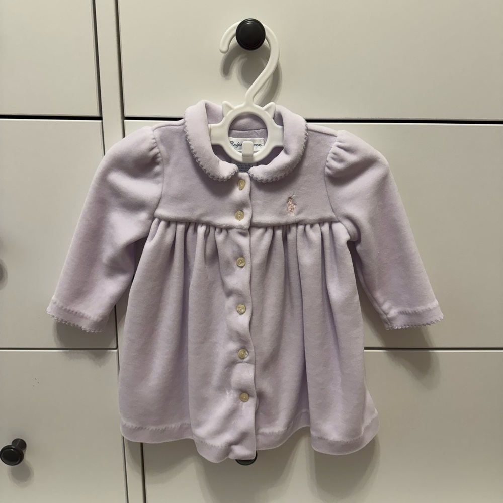 Ralph Lauren Lavender Baby Coat Dress with Bloomers